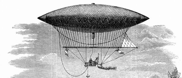 A drawing of the Giffard dirigible.
